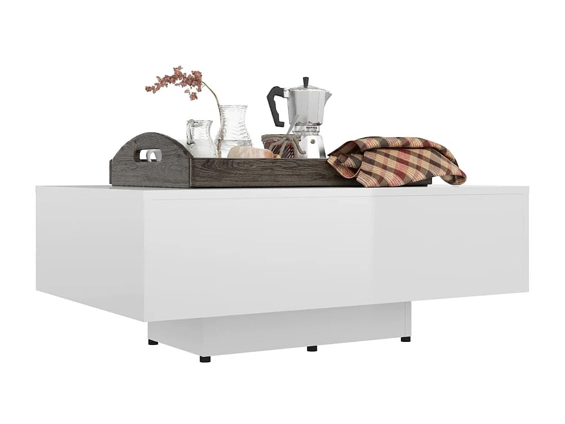 Couchtisch Beistelltisch Hochglanz-Weiß 85x55x31 cm Holzwerkstoff -MN75593