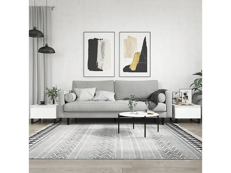 2er-Set Couchtische Beistelltisch Weiß 50x46x35 cm Holzwerkstoff -MN86199