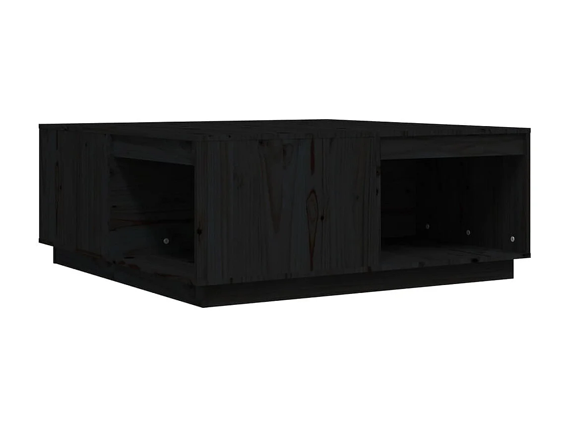 Couchtisch Beistelltisch Schwarz 100x101x40,5 cm Massivholz Kiefer -MN29915