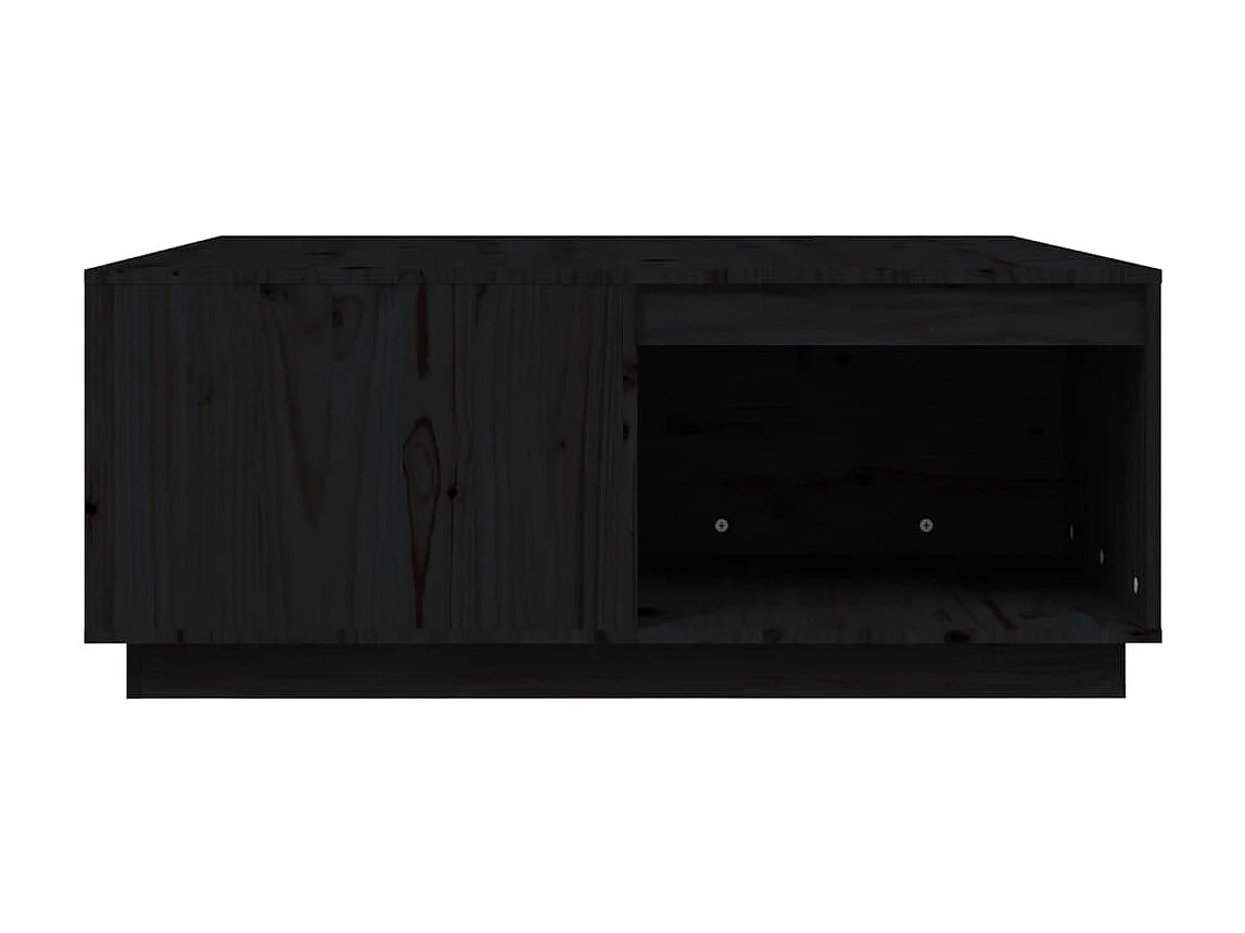 Couchtisch Beistelltisch Schwarz 100x101x40,5 cm Massivholz Kiefer -MN29915