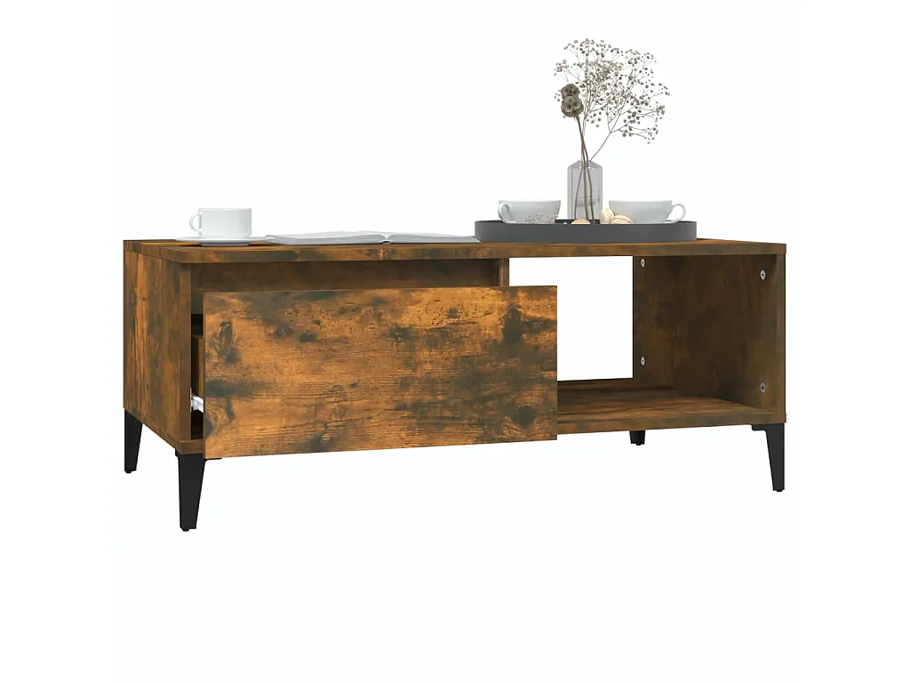 Couchtisch Beistelltisch Räuchereiche 90x50x36,5 cm Holzwerkstoff -MN63410