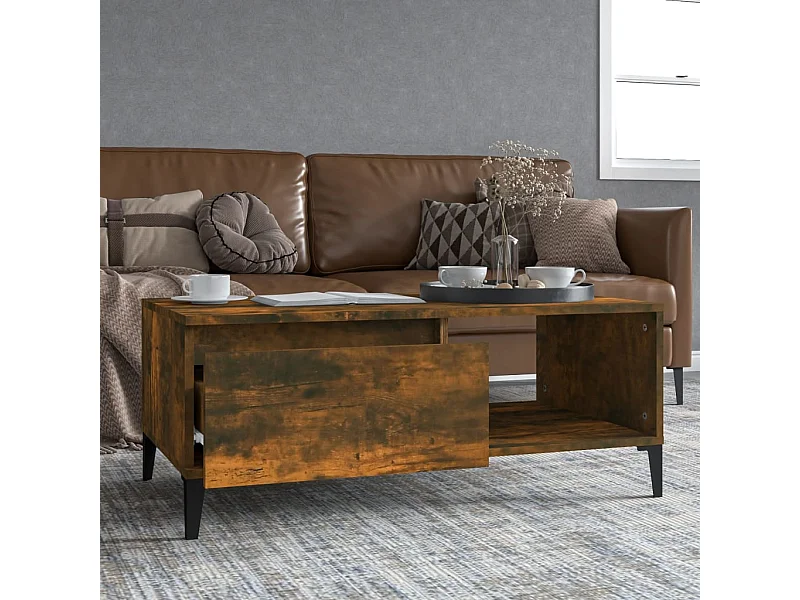 Couchtisch Beistelltisch Räuchereiche 90x50x36,5 cm Holzwerkstoff -MN63410