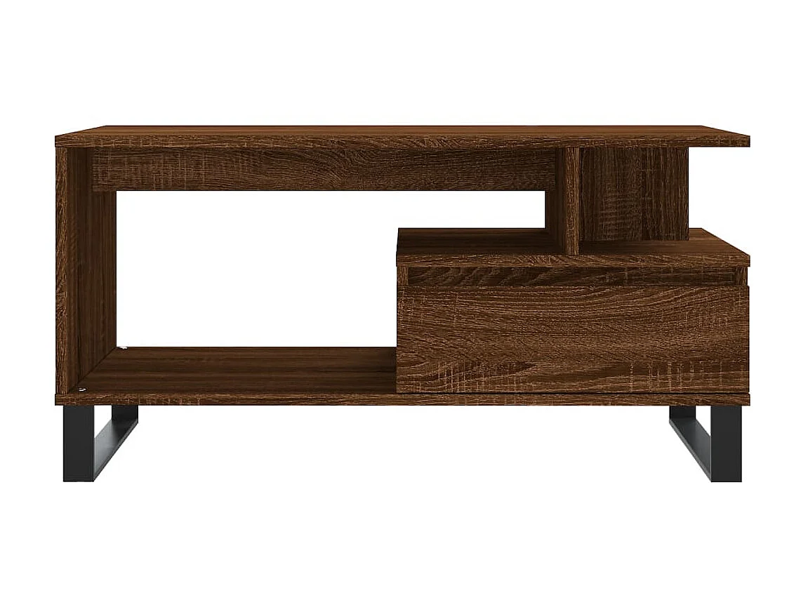 Couchtisch Braun Beistelltisch Eichen-Optik 90x49x45 cm Holzwerkstoff -MN34521