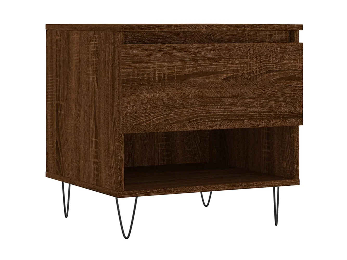 Couchtisch Braun Beistelltisch Eichen-Optik 50x46x50 cm Holzwerkstoff -MN36015