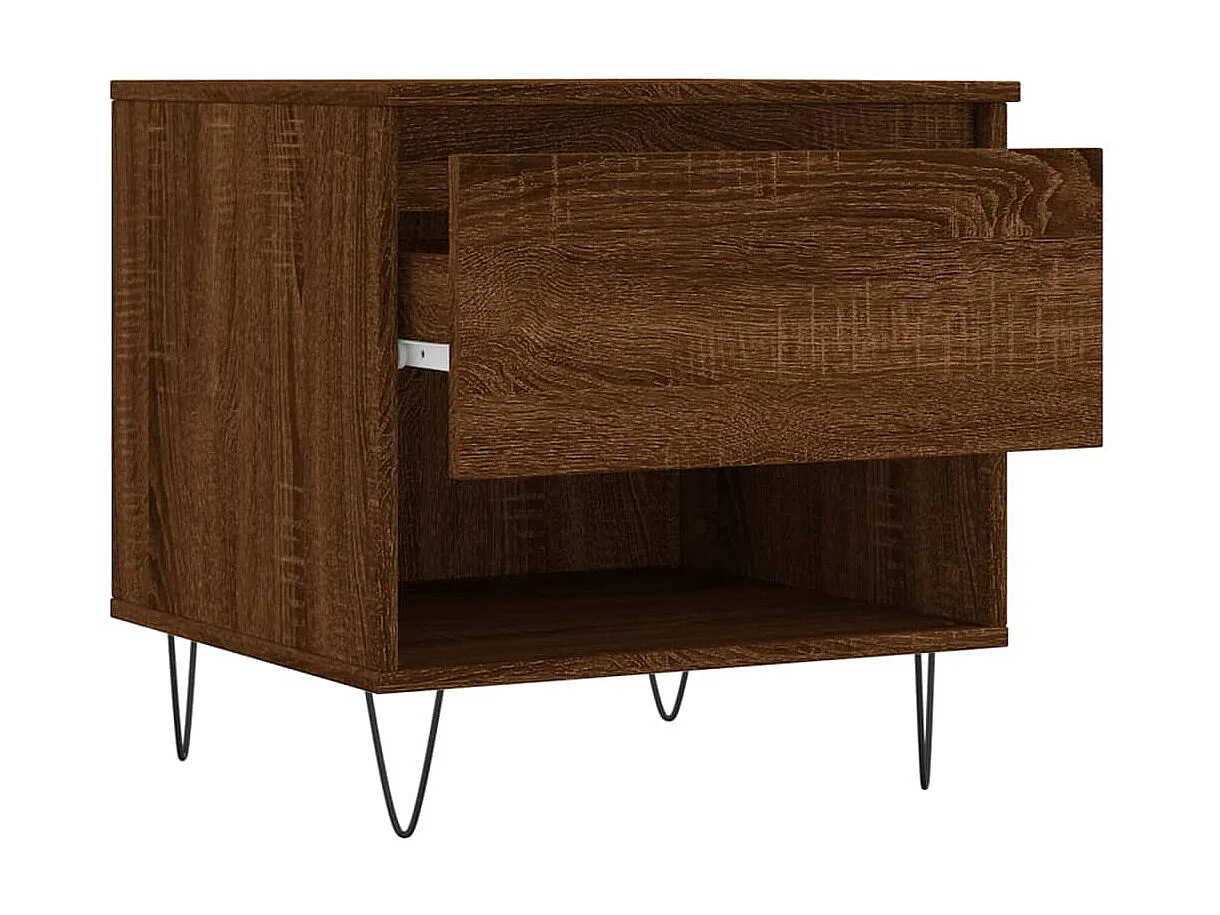 Couchtisch Braun Beistelltisch Eichen-Optik 50x46x50 cm Holzwerkstoff -MN36015