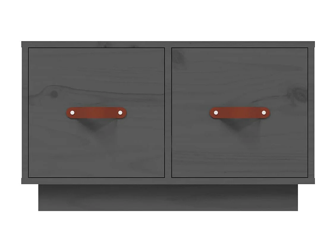 Couchtisch Beistelltisch Grau 60x53x35 cm Massivholz Kiefer -MN38579