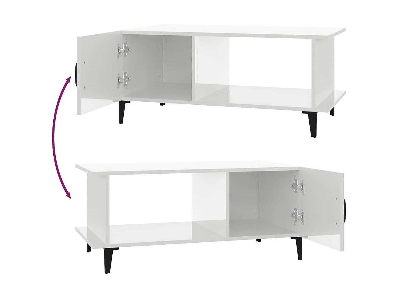 Couchtisch Beistelltisch Hochglanz-Weiß 90x50x40 cm Holzwerkstoff -MN86880