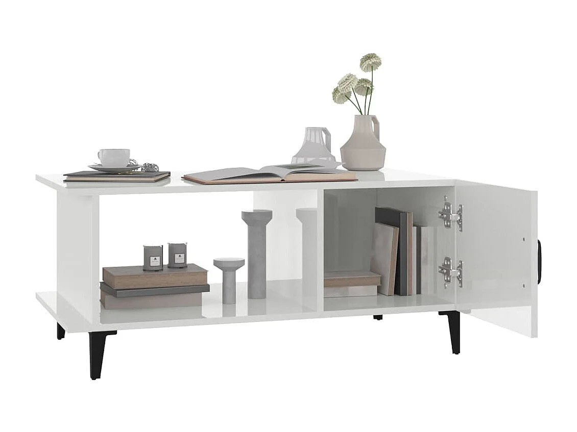 Couchtisch Beistelltisch Hochglanz-Weiß 90x50x40 cm Holzwerkstoff -MN86880