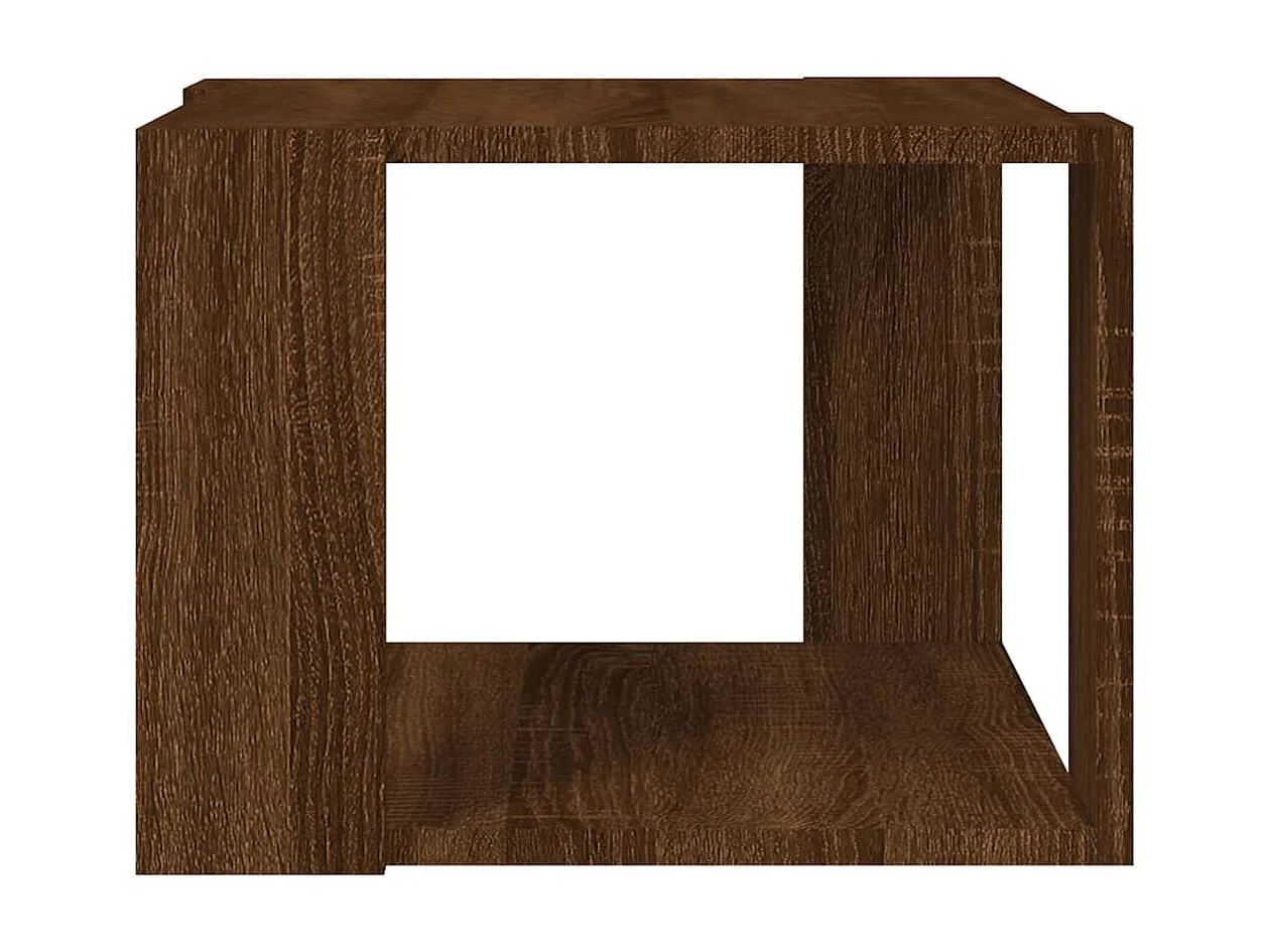 Couchtisch Braun Beistelltisch Eichen-Optik 40x40x30 cm Holzwerkstoff -MN50462