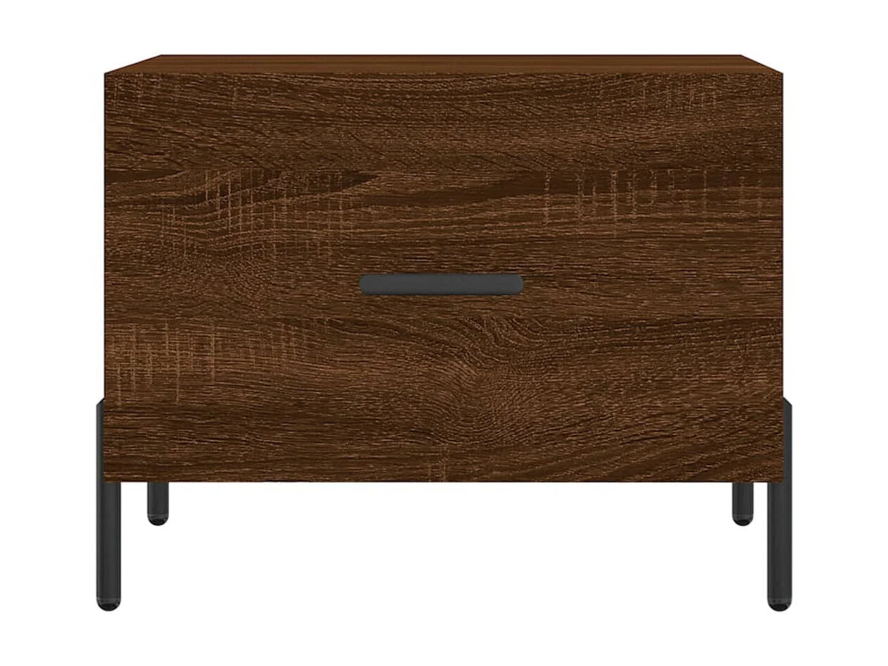 Couchtisch Braun Beistelltisch Eichen-Optik 50x50x40 cm Holzwerkstoff -MN67722