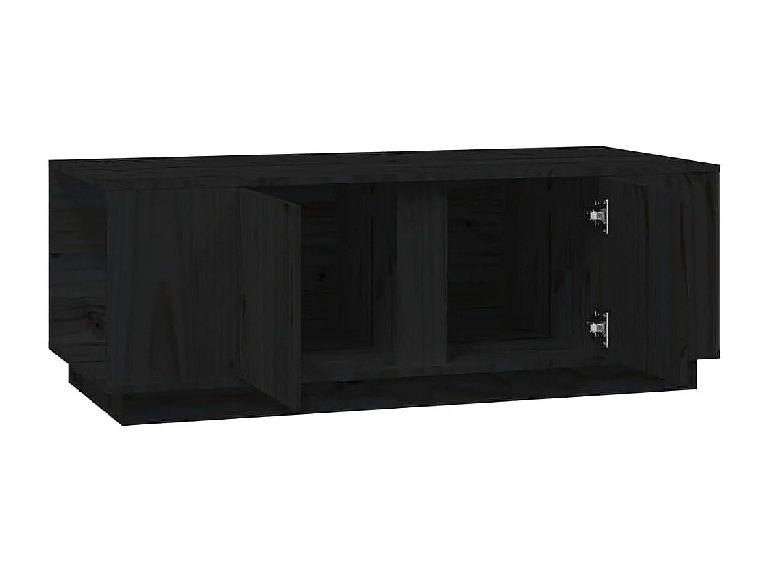 Couchtisch Beistelltisch Schwarz 110x50x40 cm Massivholz Kiefer -MN27880