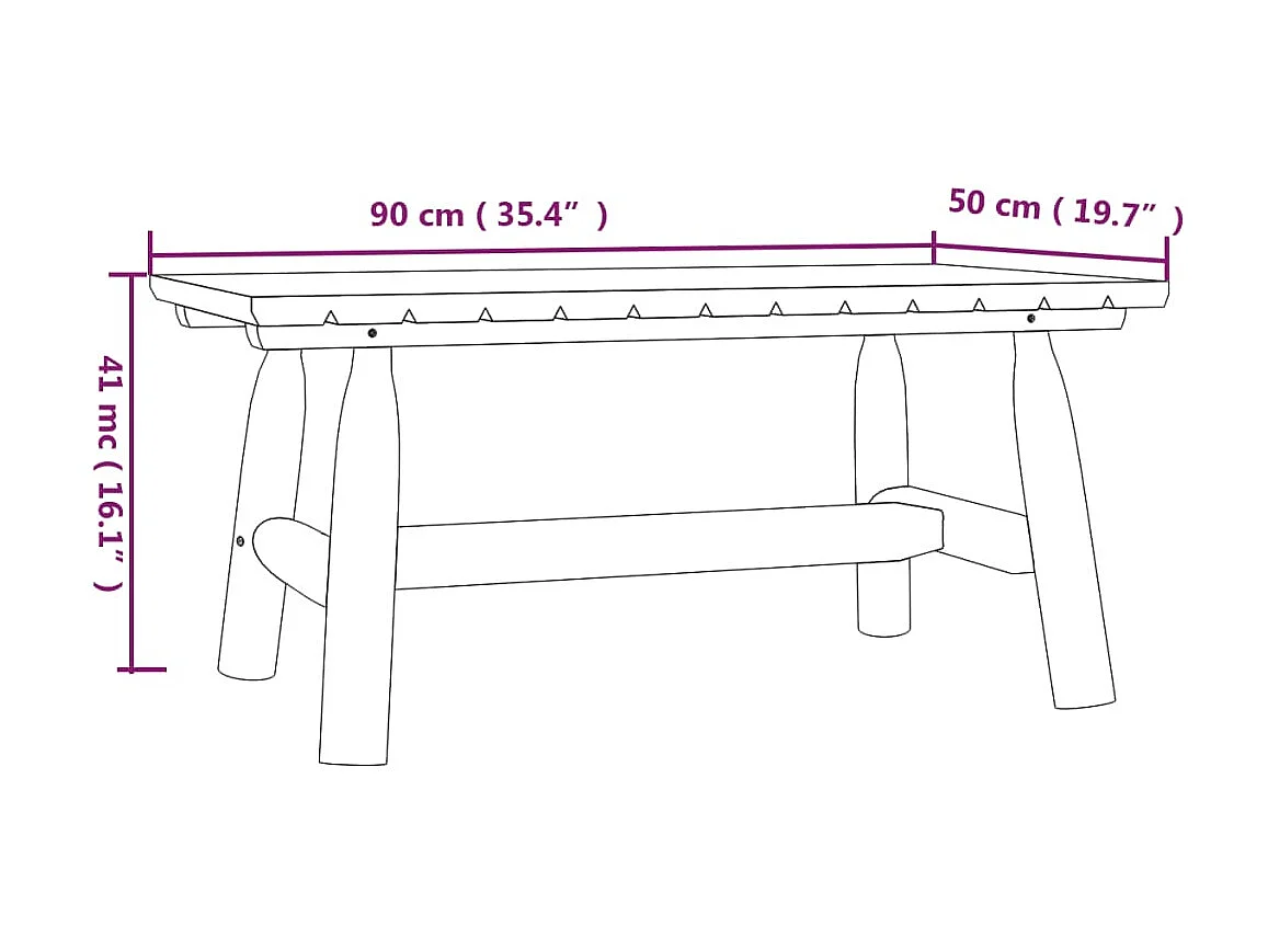 Couchtisch Beistelltisch 90x50x41 cm Massivholz Fichte -MN53866