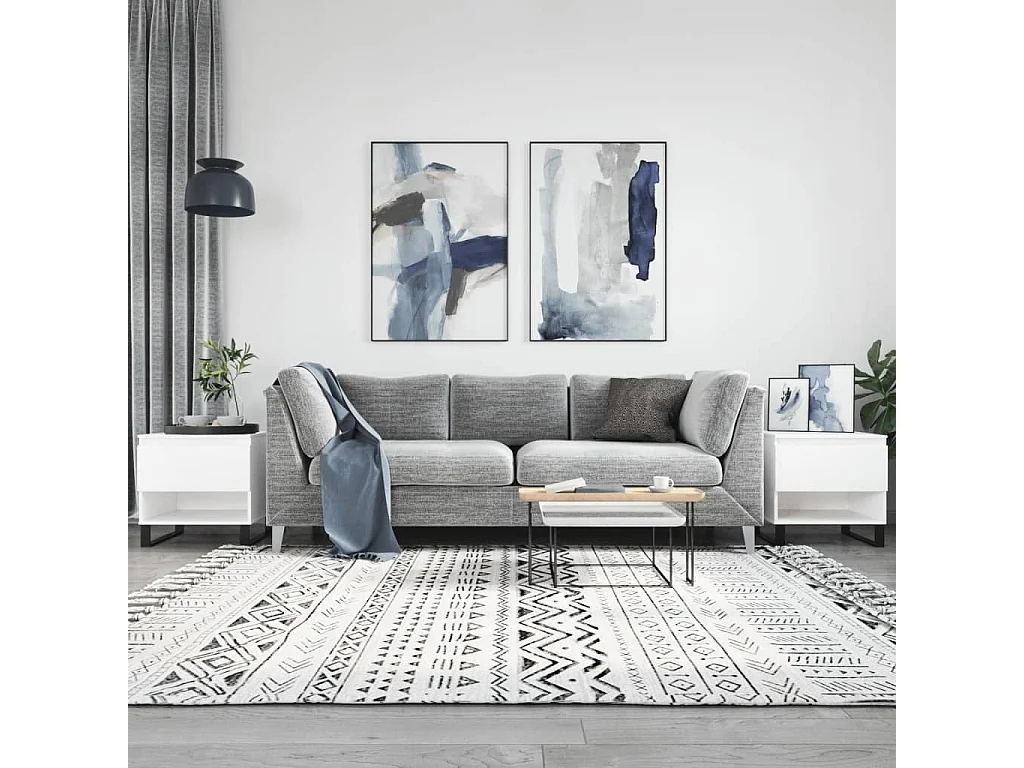 2er-Set Couchtische Beistelltisch Weiß 50x46x50 cm Holzwerkstoff -MN45107