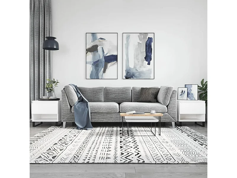 2er-Set Couchtische Beistelltisch Weiß 50x46x50 cm Holzwerkstoff -MN45107