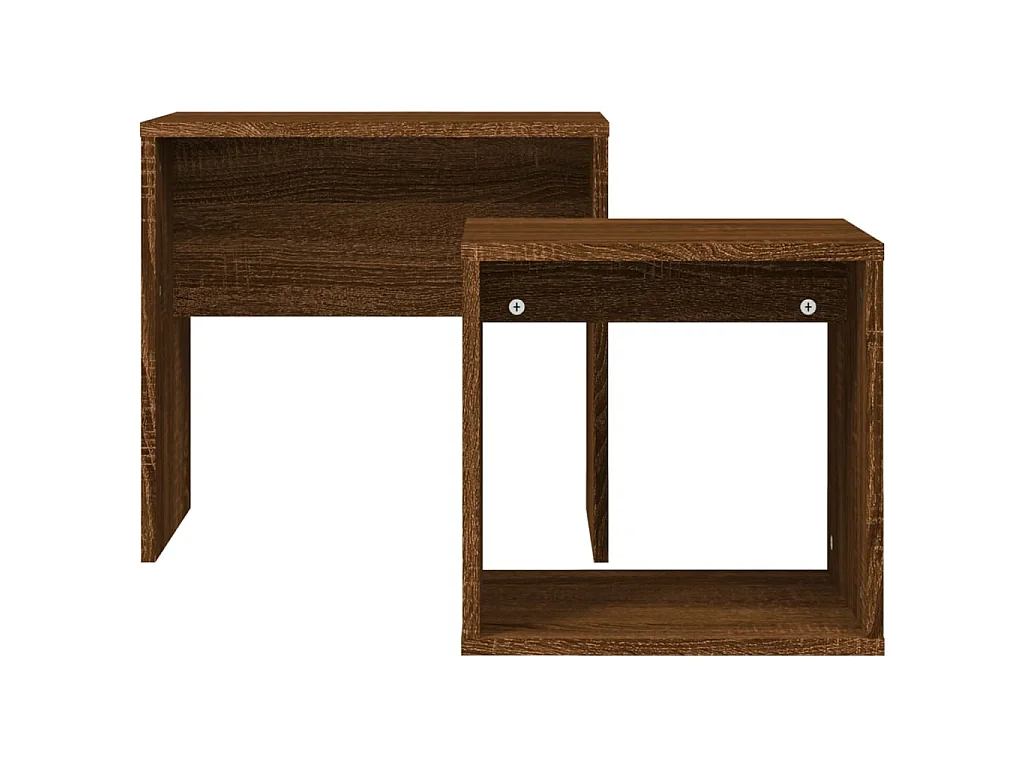 2er-Set Satztische Couchtische Braun Eichen-Optik Holzwerkstoff -MN64186