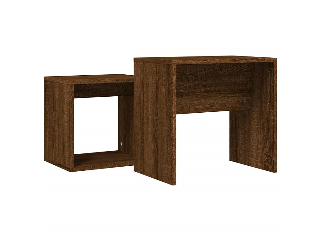 2er-Set Satztische Couchtische Braun Eichen-Optik Holzwerkstoff -MN64186