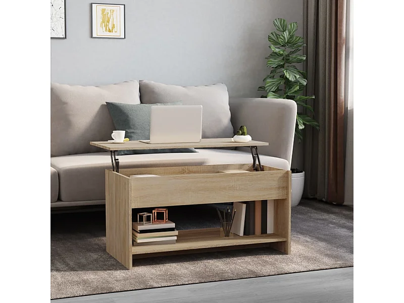 Couchtisch Beistelltisch Sonoma-Eiche 102x50x52,5 cm Holzwerkstoff -MN15490
