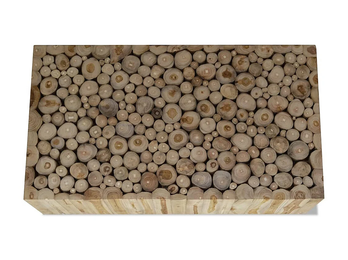 Couchtisch Beistelltisch Echtes Teakholz 90x50x30 cm -MN13274