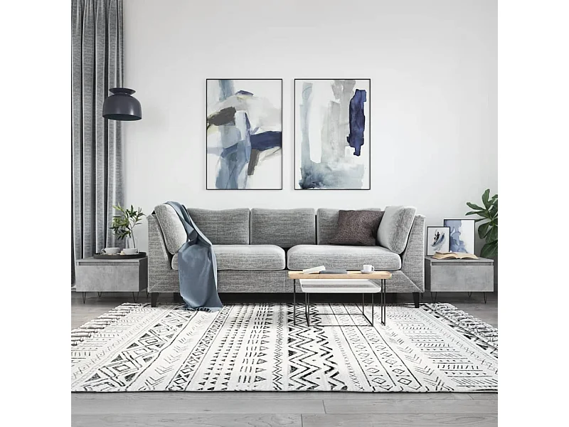 2er-Set Couchtische Beistelltisch Betongrau 50x46x35 cm Holzwerkstoff -MN89567