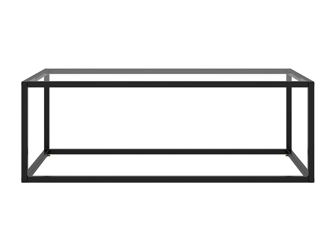 Couchtisch Beistelltisch Schwarz mit Hartglas 100x50x35 cm -MN72463