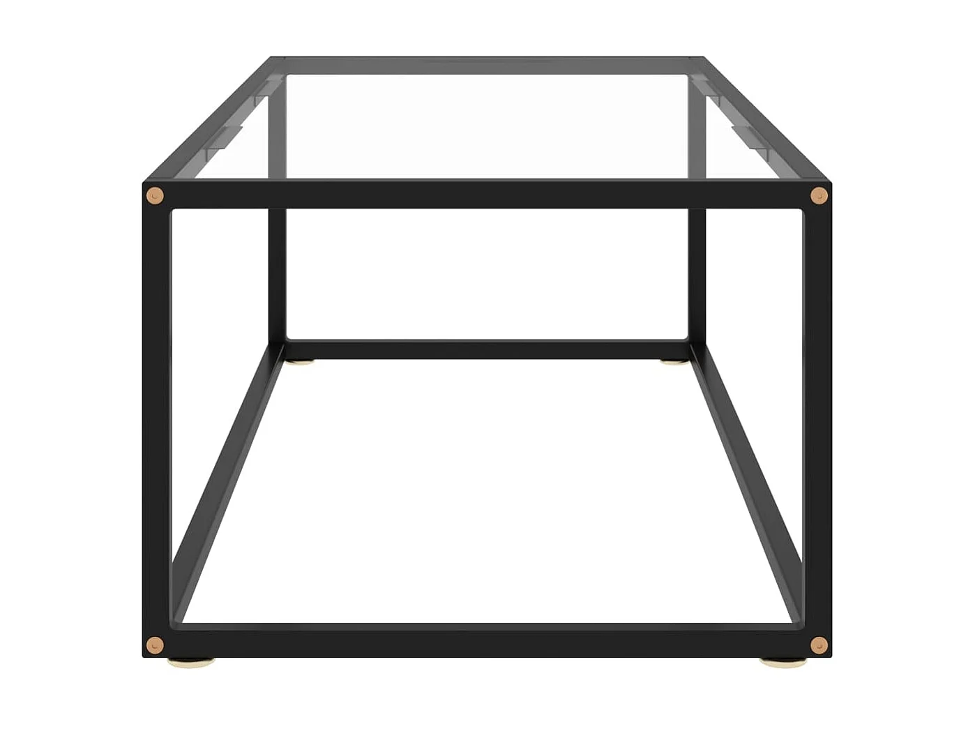 Couchtisch Beistelltisch Schwarz mit Hartglas 100x50x35 cm -MN72463