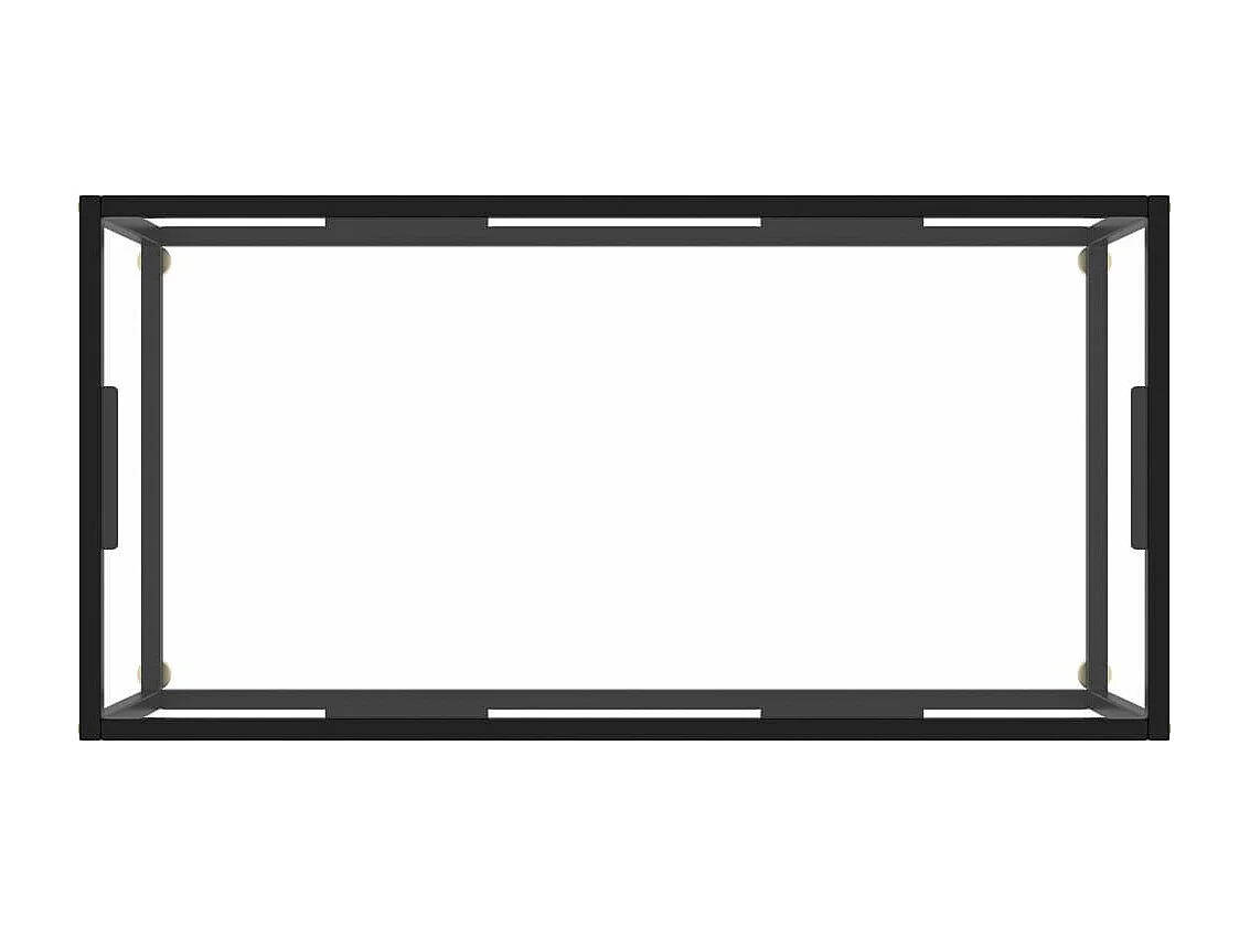 Couchtisch Beistelltisch Schwarz mit Hartglas 100x50x35 cm -MN72463
