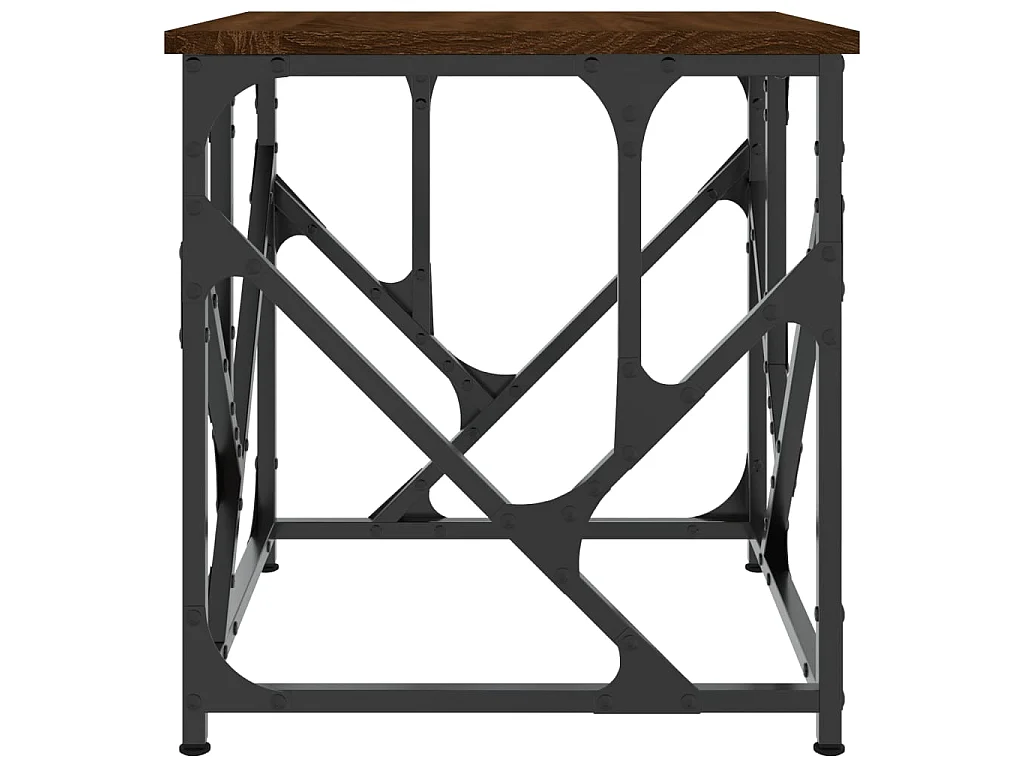 Couchtisch Braun Beistelltisch Eichen-Optik 45x45x47,5 cm Holzwerkstoff -MN87110