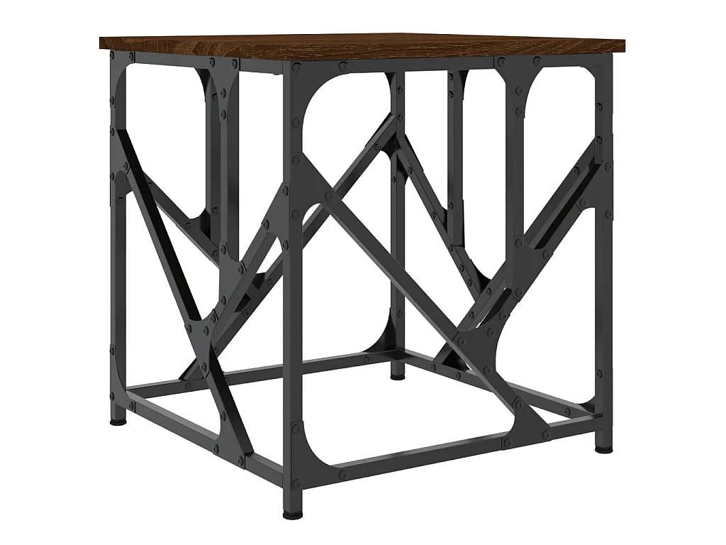 Couchtisch Braun Beistelltisch Eichen-Optik 45x45x47,5 cm Holzwerkstoff -MN87110