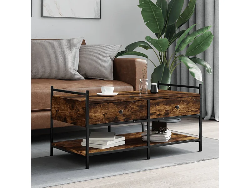 Couchtisch Beistelltisch Räuchereiche 99x50x50 cm Holzwerkstoff -MN16441