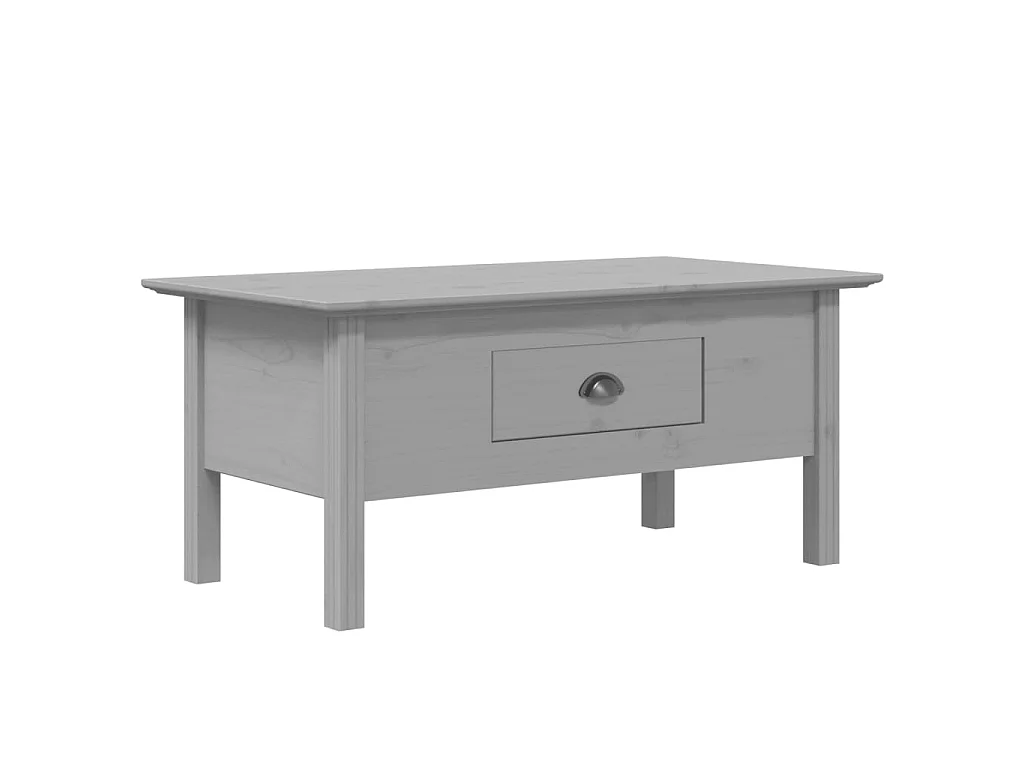 Couchtisch Beistelltisch BODO Grau 100x55x45 cm Massivholz Kiefer -MN32834