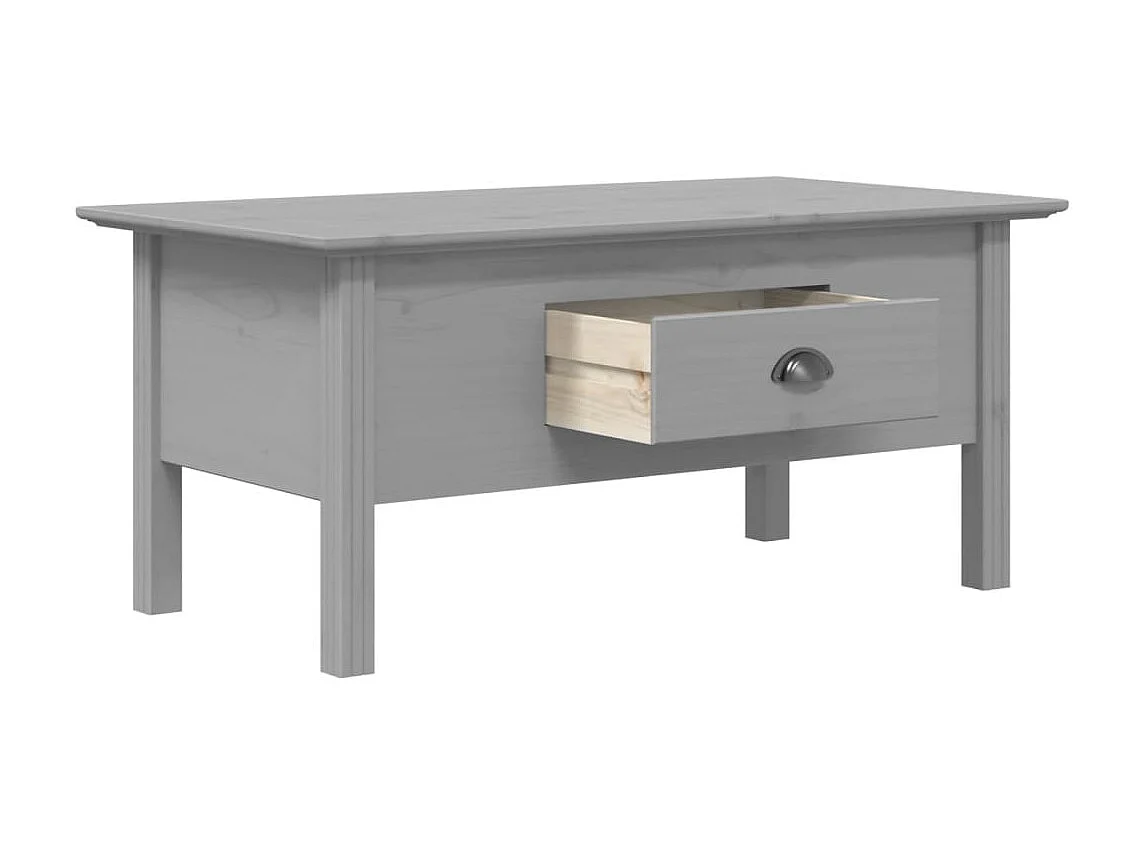 Couchtisch Beistelltisch BODO Grau 100x55x45 cm Massivholz Kiefer -MN32834