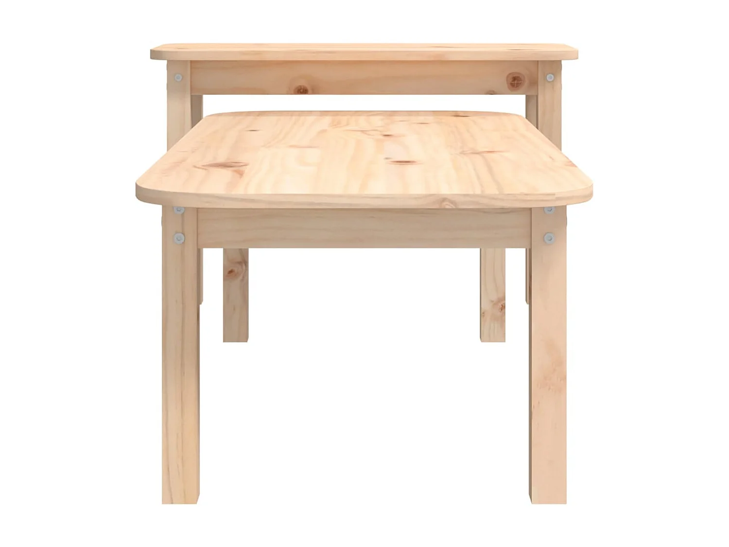 2-tlg. Couchtisch,Beistelltisch-Set Massivholz Kiefer -MN89597