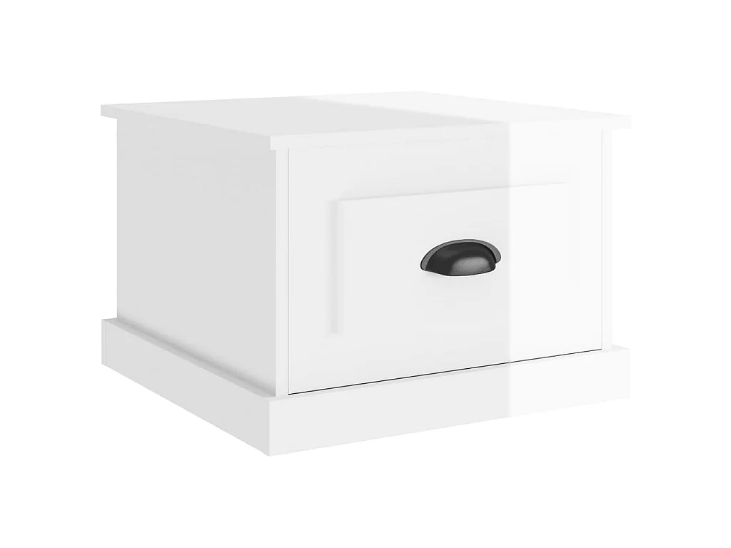 Couchtisch Beistelltisch Hochglanz-Weiß 50x50x35 cm Holzwerkstoff -MN82586