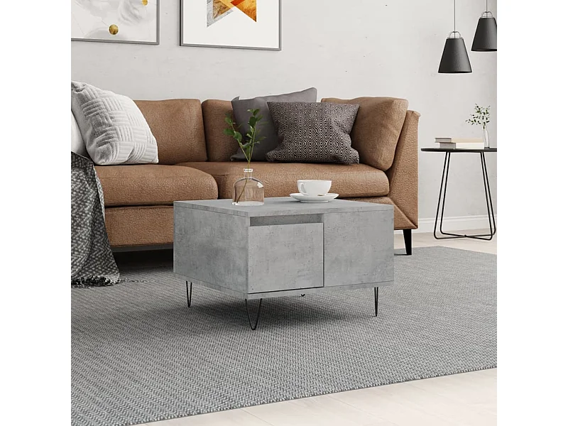 Couchtisch Beistelltisch Betongrau 55x55x36,5 cm Holzwerkstoff -MN13874