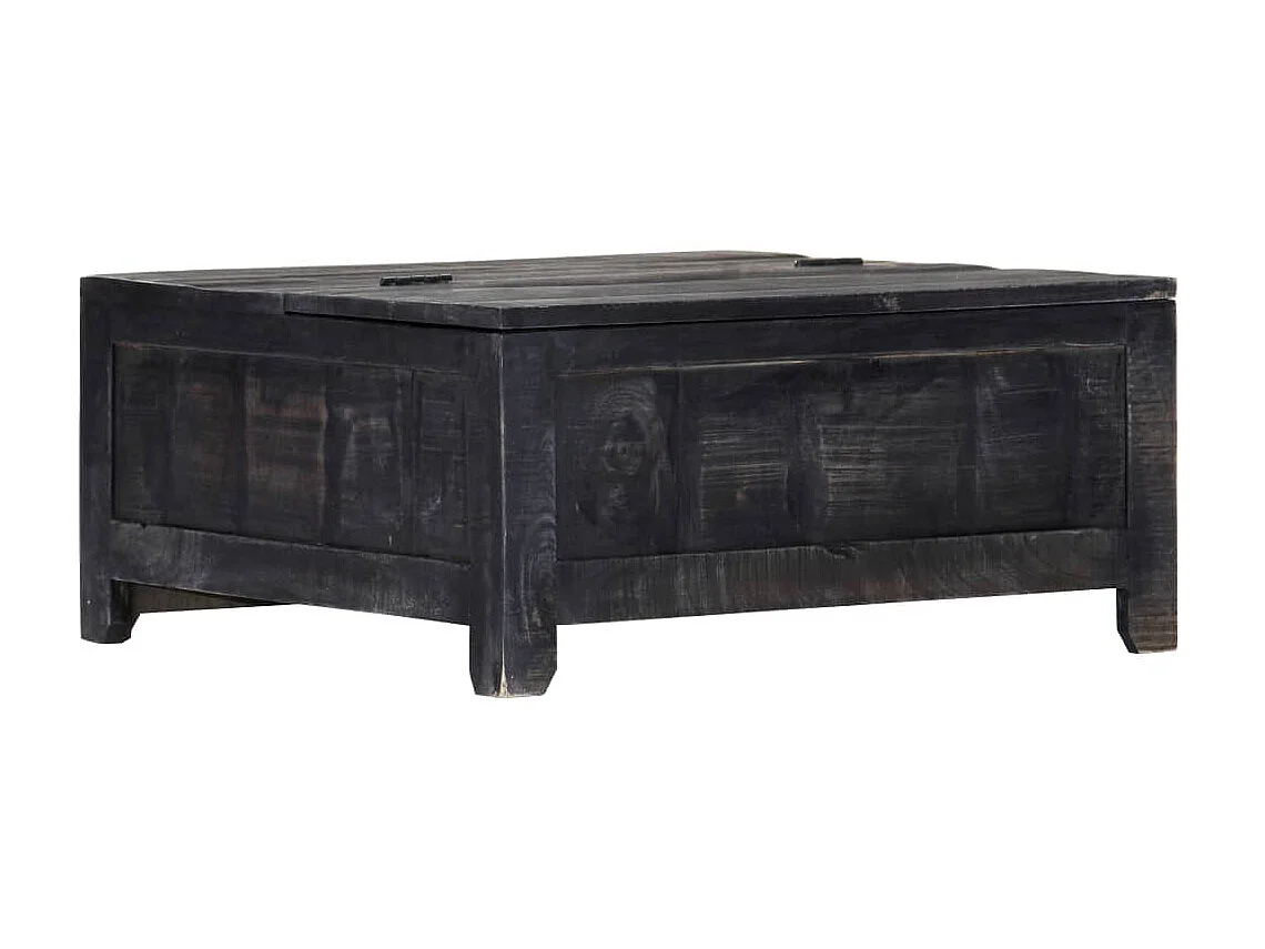 Couchtisch Beistelltisch Schwarz 65 x 65 x 30 cm Mangoholz Massiv -MN10062