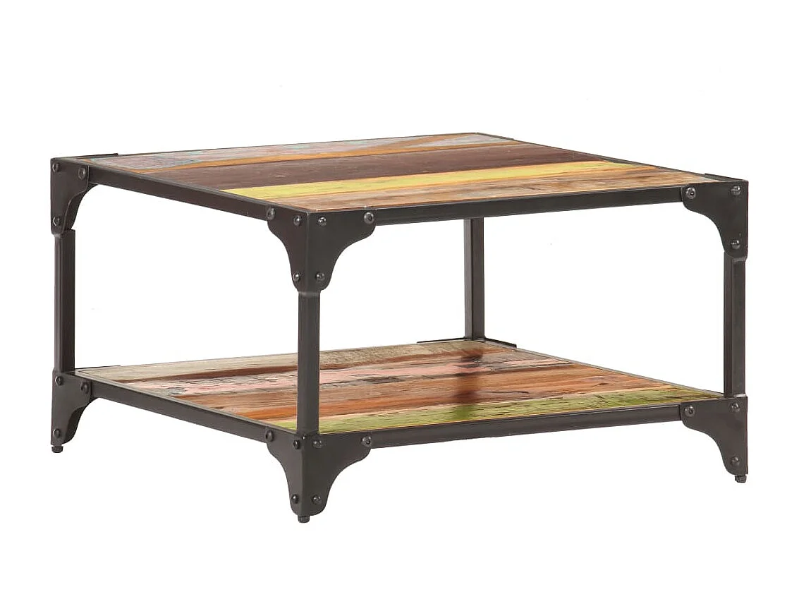 Couchtisch Beistelltisch 60x60x35 cm Altholz Massiv -MN70880