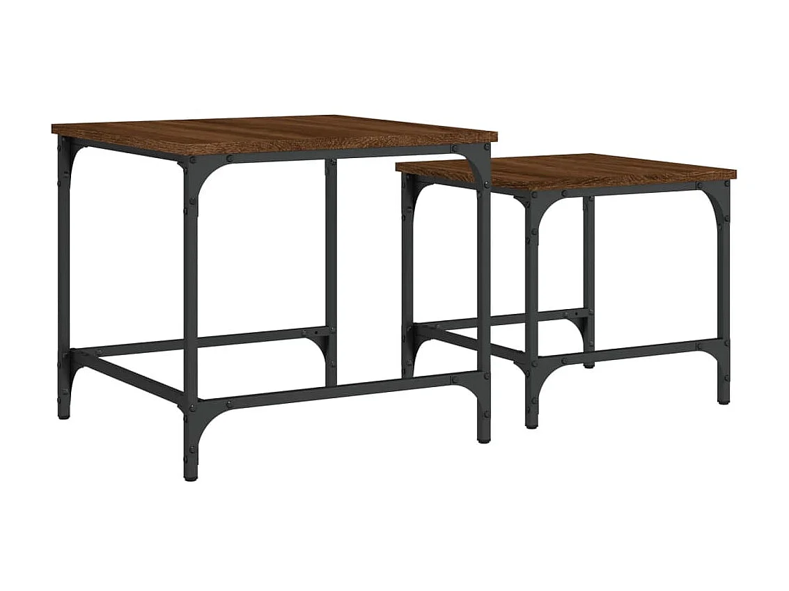 2er-Set Satztische Couchtische Braun Eichen-Optik Holzwerkstoff -MN54728