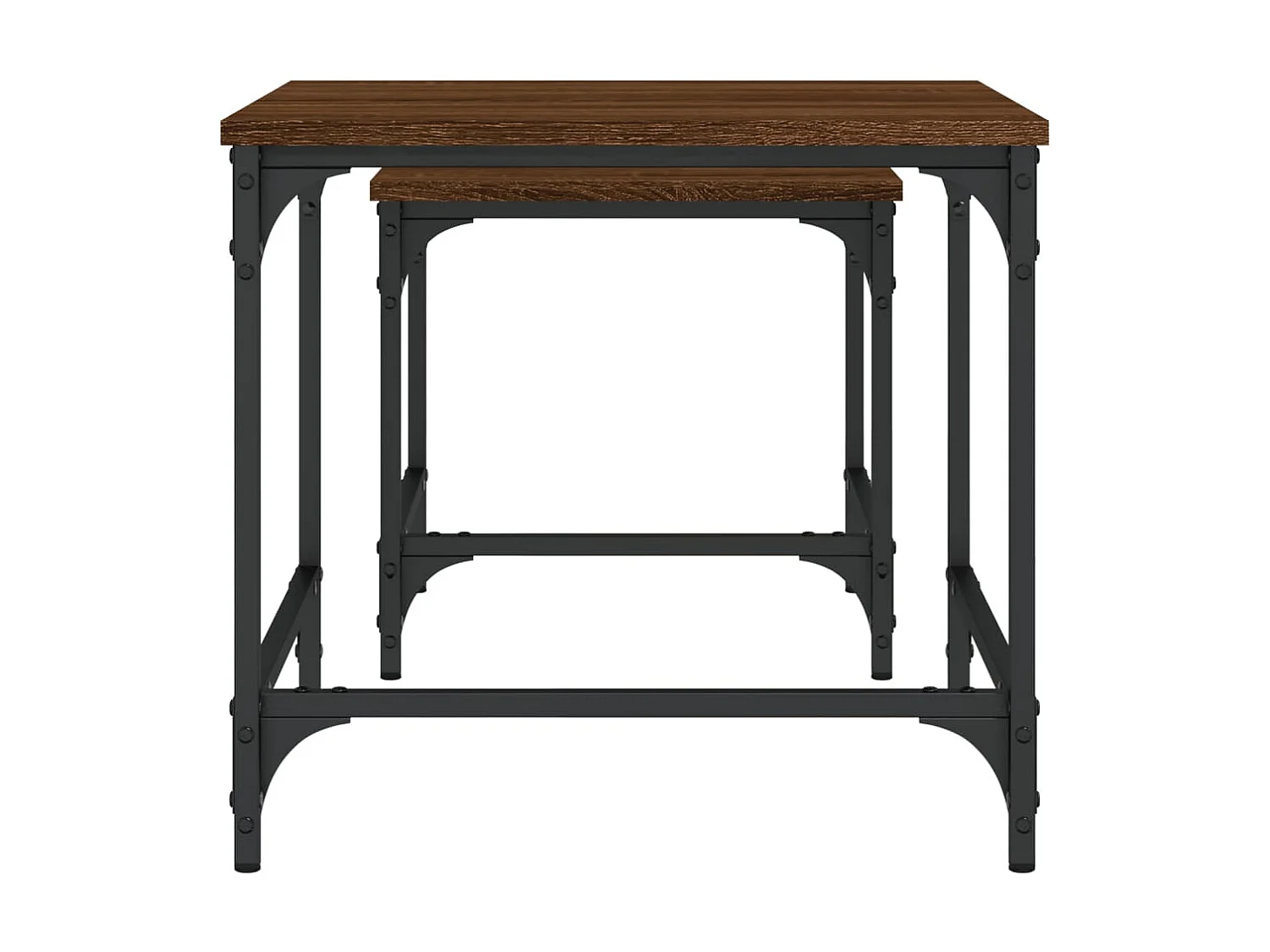 2er-Set Satztische Couchtische Braun Eichen-Optik Holzwerkstoff -MN54728