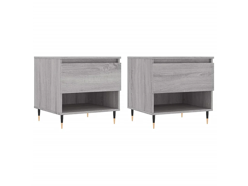 2er-Set Couchtische Beistelltisch Grau Sonoma 50x46x50 cm Holzwerkstoff -MN21797