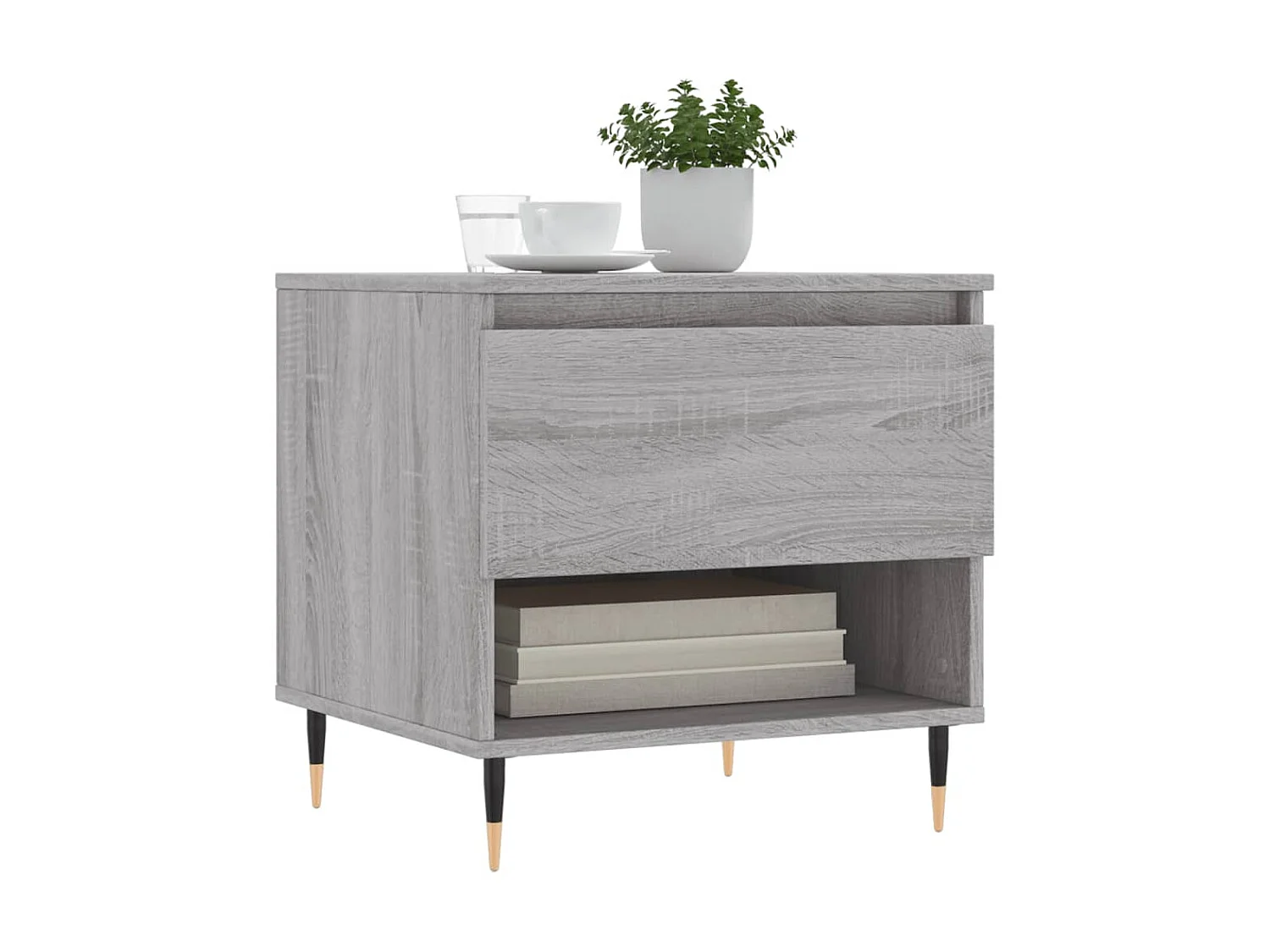 2er-Set Couchtische Beistelltisch Grau Sonoma 50x46x50 cm Holzwerkstoff -MN21797