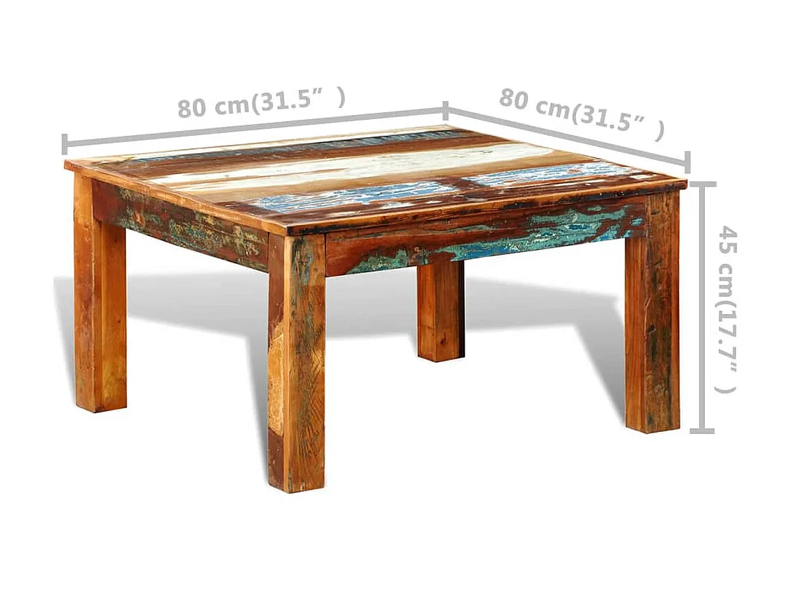 Couchtisch Beistelltisch Quadratisch Altholz -MN17702