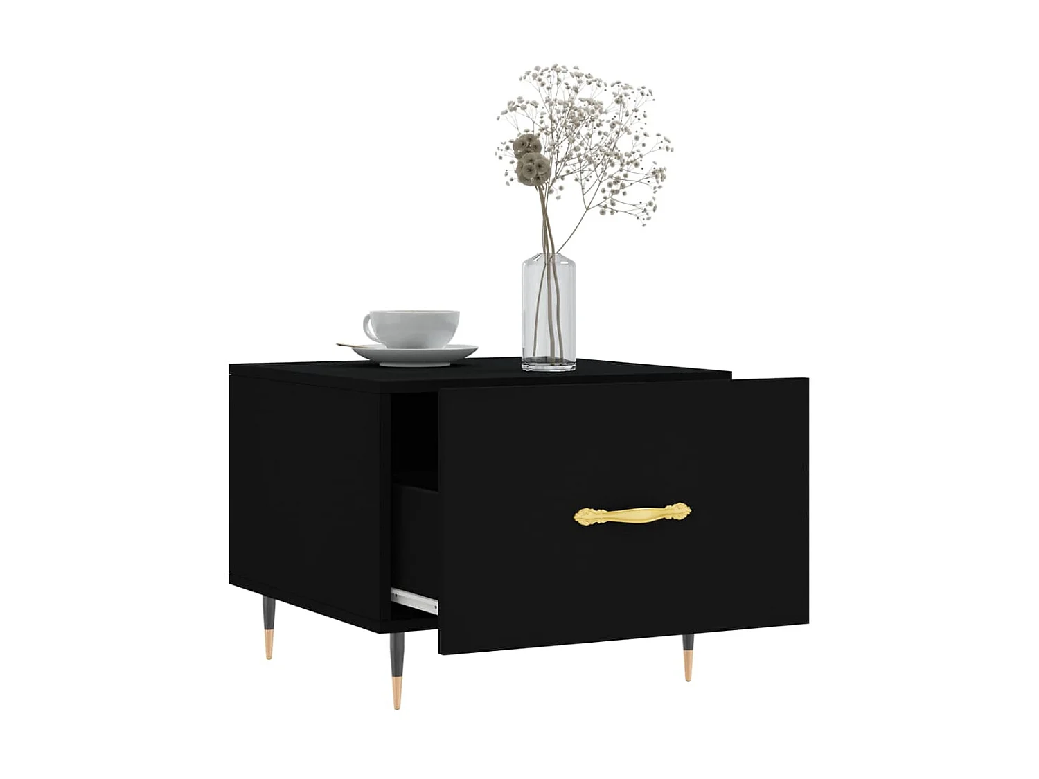 Couchtisch Beistelltisch Schwarz 50x50x40 cm Holzwerkstoff -MN98630