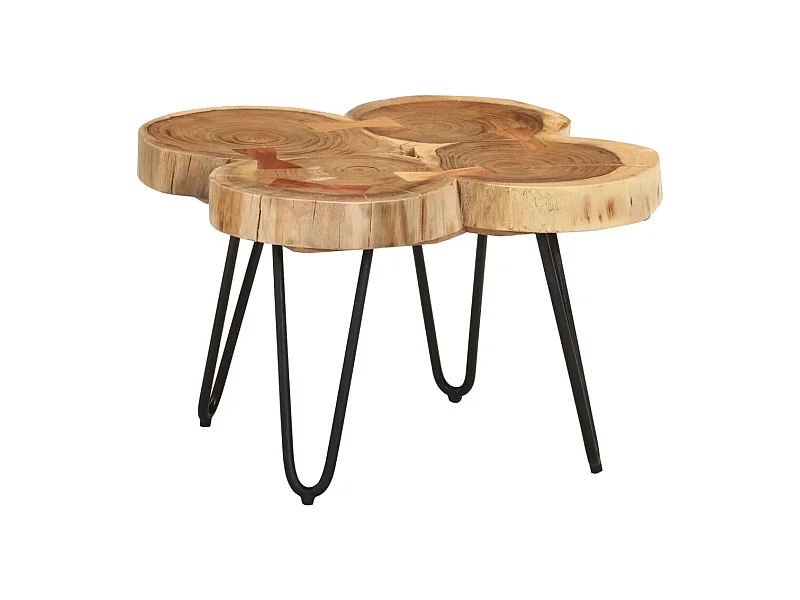 Couchtisch Beistelltisch 36 cm 4 Stämme Massivholz Akazie -MN12678