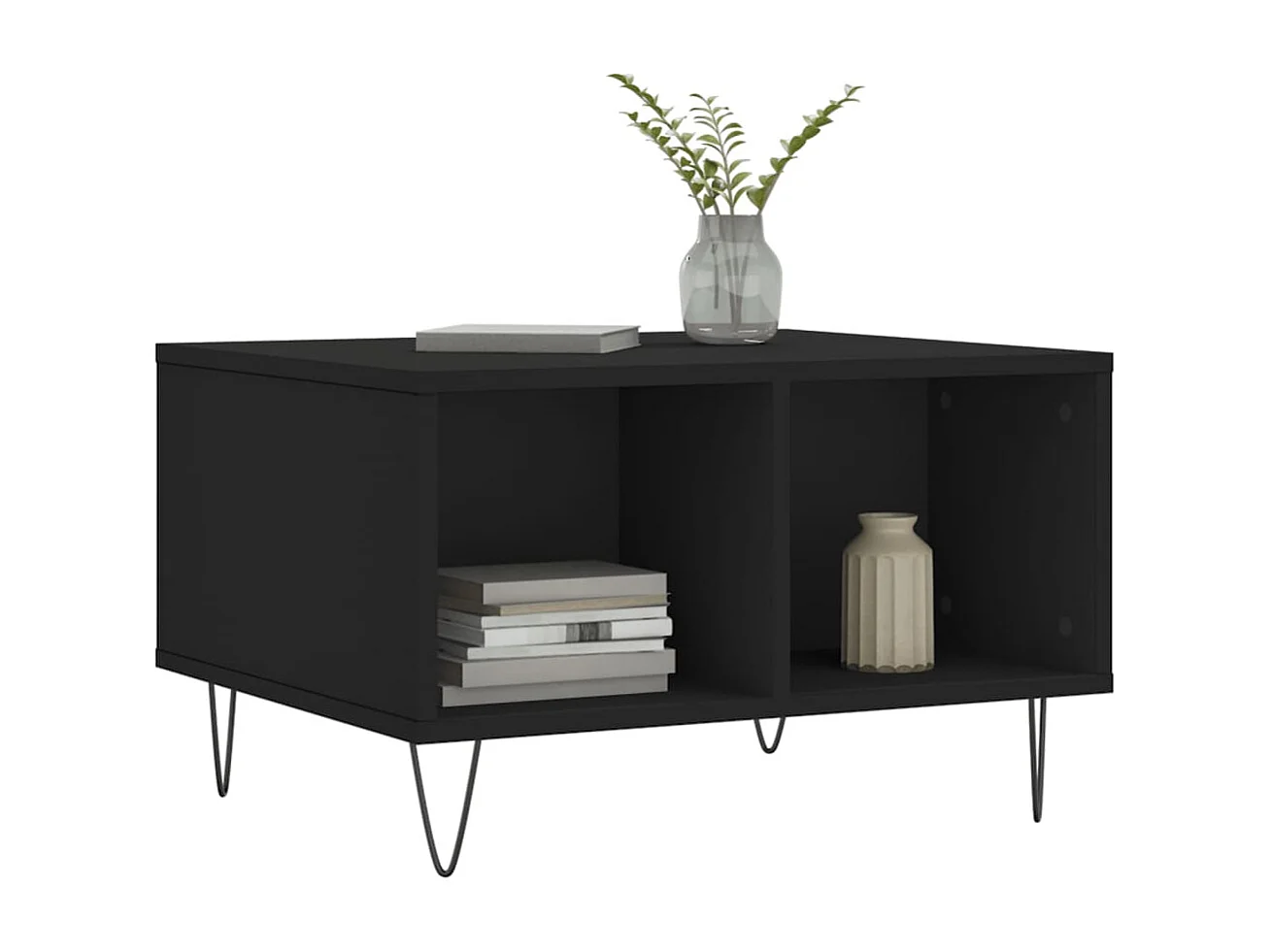 Couchtisch Beistelltisch Schwarz 60x50x36,5 cm Holzwerkstoff -MN59027