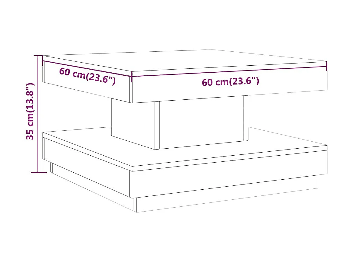 Couchtisch Beistelltisch Hellbraun 60x60x35 cm MDF -MN47074