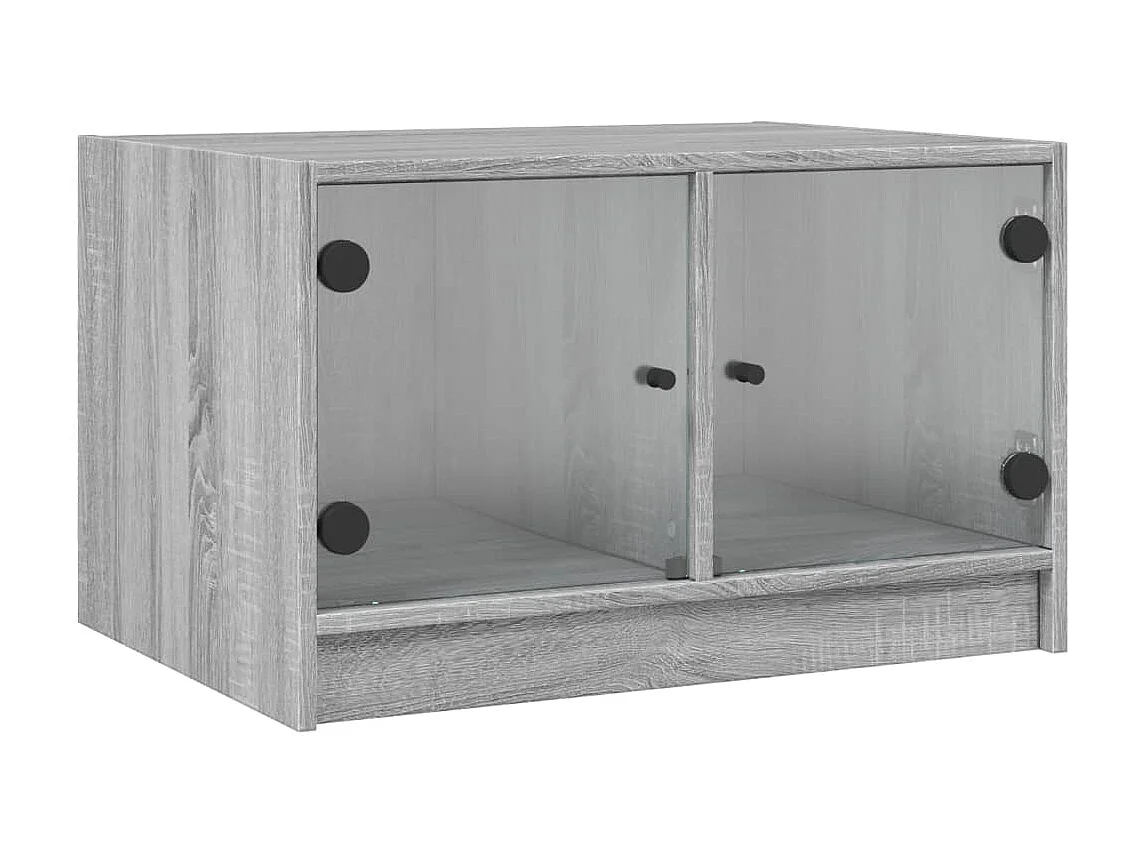 Couchtisch Beistelltisch mit Glastüren Grau Sonoma 68x50x42 cm -MN93668
