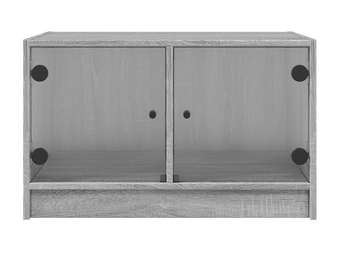 Couchtisch Beistelltisch mit Glastüren Grau Sonoma 68x50x42 cm -MN93668