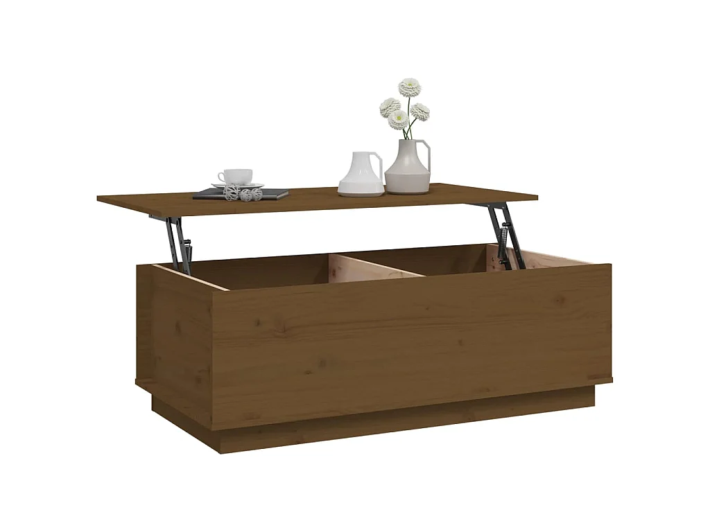 Couchtisch Beistelltisch Honigbraun 100x50x35 cm Massivholz Kiefer -MN31074