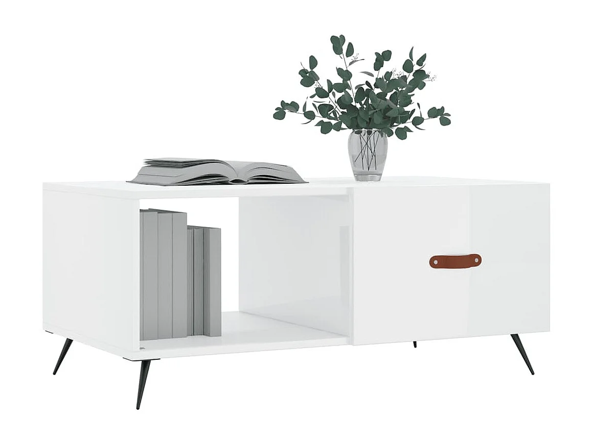 Couchtisch Beistelltisch Hochglanz-Weiß 90x50x40 cm Holzwerkstoff -MN55152