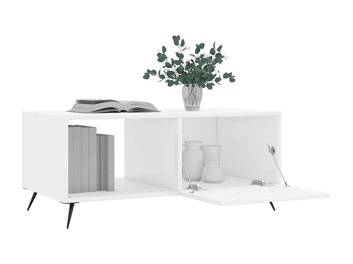 Couchtisch Beistelltisch Hochglanz-Weiß 90x50x40 cm Holzwerkstoff -MN55152